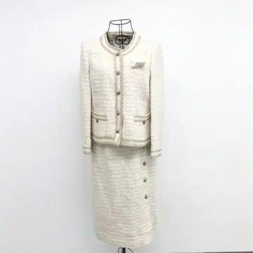 노카라 자켓 블라우스 스커트 셋업 포멀 발표회