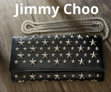 [새상품급] Jimmy Choo 지미추 스타 체인 지갑 블랙 가죽