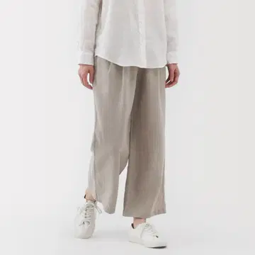 무인양품 린넨 워싱 이지 와이드 팬츠