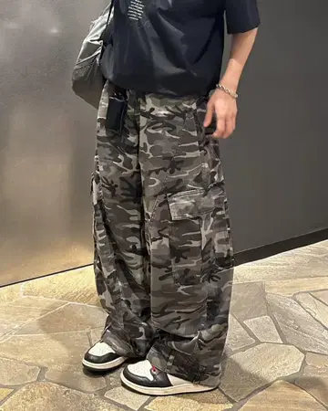 카모 패턴 카고 팬츠