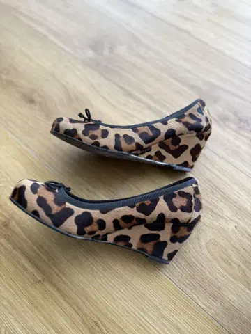 RAS shoes 펌프스 레오파드 송치 리본 소가죽