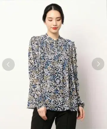 마이클코어스 플라워 프린트 블라우스 네이비 XS