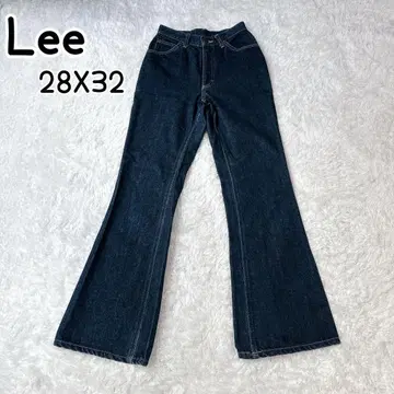 Lee 90년대 벨보텀 다크 네이비 일본제 28 플레어 데님 하이웨스트