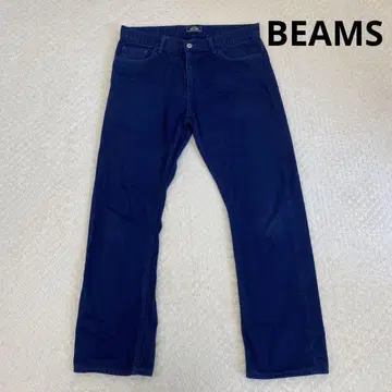 BEAMS 다크 블루 스트레이트 데님 L