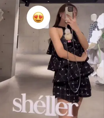 sheller candy check tweed shorttopspants