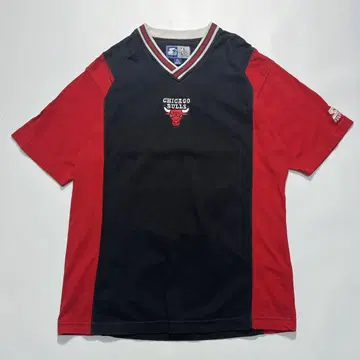 90년대 스타터 NBA 불스 빈티지 T 블랙 빨간색 XL V넥 6683