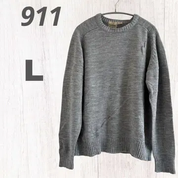 그레이 L 크루넥 긴팔 스웨터 911 심플