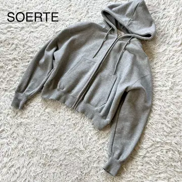 SOERTE 그레이 후드티 숏 기장 소에르테