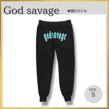 새상품급 God savage OG 로고 스웨트 팬츠 조거 팬츠 블랙 S