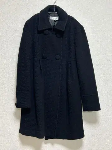 vert dense 더블 버튼 울 코트 사이즈 2 블랙