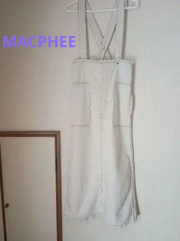 MACPHEE 코튼 린넨 데님 2way 하이웨스트 점퍼 스커트