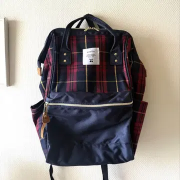 anello 백팩 네이비 레드 체크
