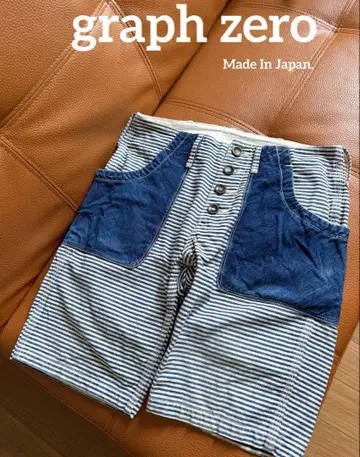 오카야마 데님 graphzero 그래프제로 코지마 히코리 하프 팬츠