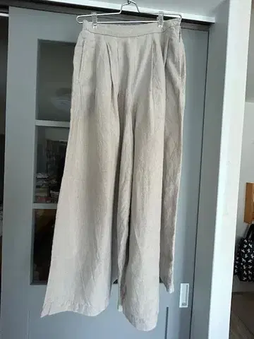 kagure 카구레 린넨 턱 와이드 팬츠 베이지