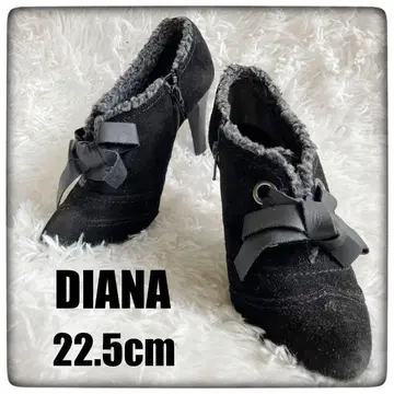 [ 새상품급 ] DIANA 리본 사이드 지퍼 스웨이드 부티 22.5cm