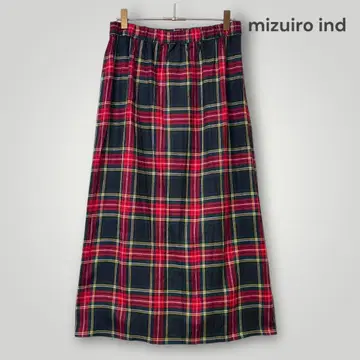 [ mizuiro ind ] 클래시컬한 타탄 체크 롱 스커트 내추럴