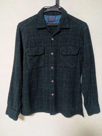 Pendleton 다크 그린 체크 긴팔 셔츠