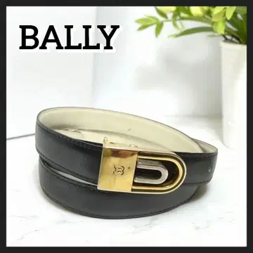 BALLY 가죽 벨트 여성용 블랙 골드 버클