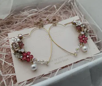 핸드메이드 귀찌 후프 귀찌 꽃 shopmona