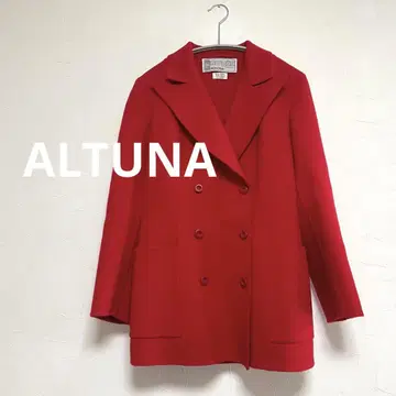 ALTUNA 아뇨나 고급 울 코트 이탈리아제 레드 여성용 42