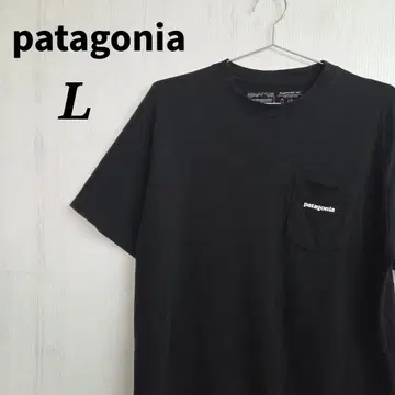 patagonia 파타고니아 티셔츠 L 블랙 빅 로고 가슴 포켓