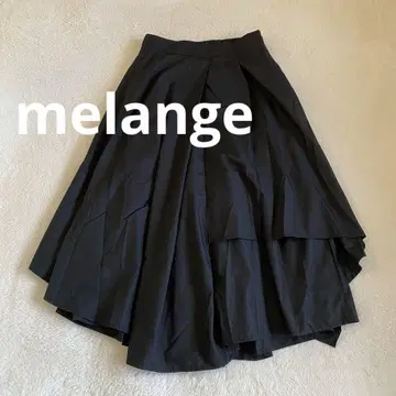 melange 멜란지 비대칭 스커트 팬츠 변형 블랙 팬츠