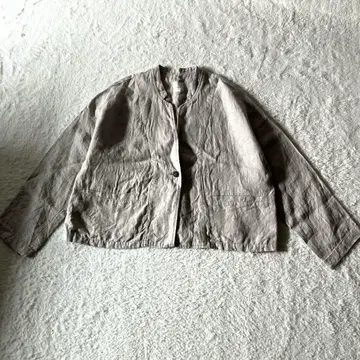 ina 이나 린넨 100% 아이보리 노카라 자켓 베이지 프리 사이즈