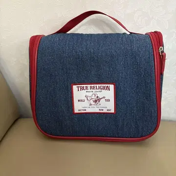 TRUE RELIGION 트래블 파우치 데님/레드