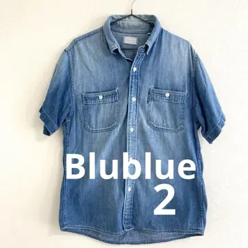Blublue//데님 블루 워시 가공 셔츠 2