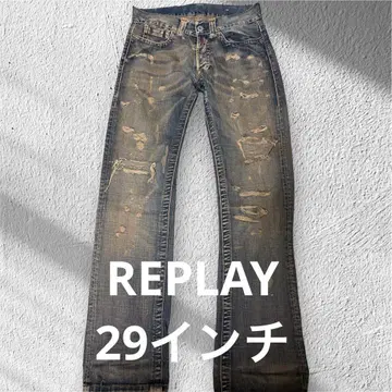 REPLAY 29인치 데미지 가공 데님 청바지