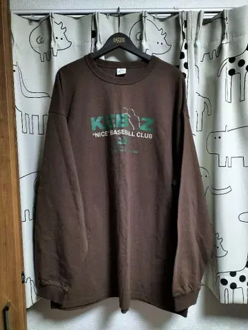 KEBOZ 브라운 긴팔 티셔츠 XXL