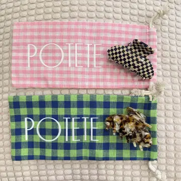 POTETE 헤어 클립 2개 세트 (파우치 포함)
