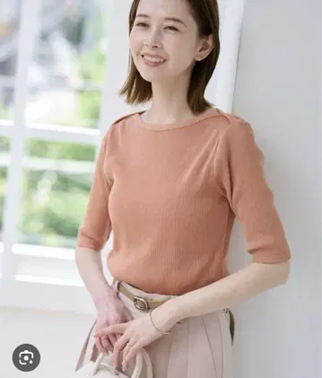 SLOBE IENA 골지 풀오버 오렌지