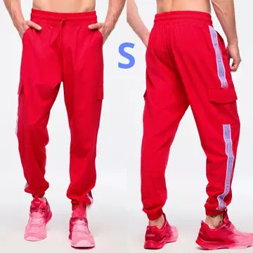 ZUMBA 레드 카고 팬츠 남녀 공용 여성용 남성용 새상품 S