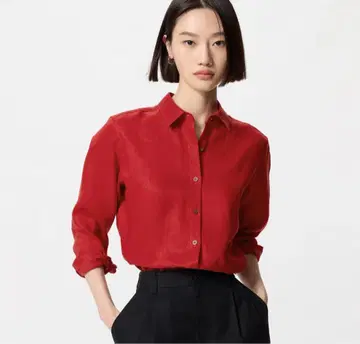 2025 유니클로 프리미엄 린넨 셔츠 3XL 빨간색