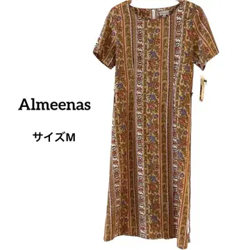 새상품 택 포함 Almeemas 원피스 반팔 M 올 패턴 귀여움