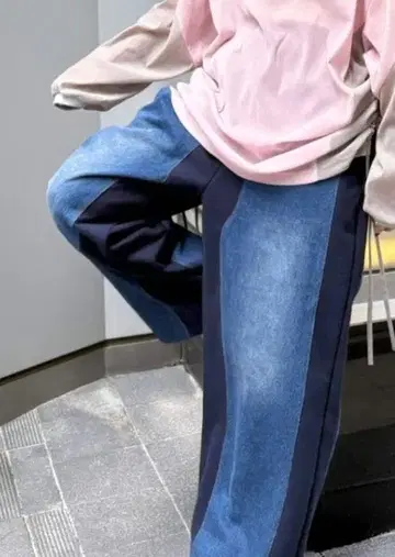 MODE NORM CORE 데님 패치워크 팬츠