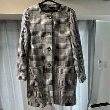 ZARA 체스터 코트 체크 무늬