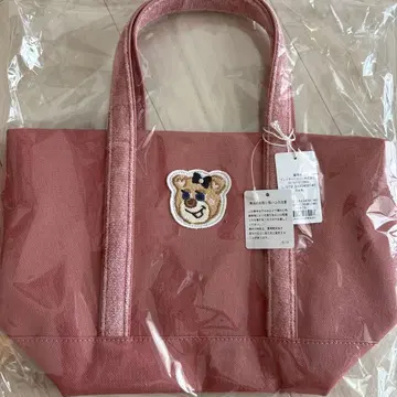 새상품 러브라리 와펜 토트백 올드 테디 걸 핑크
