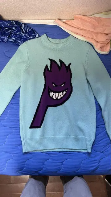 PALACE x spitfire 니트 스웨터 S 스카이블루