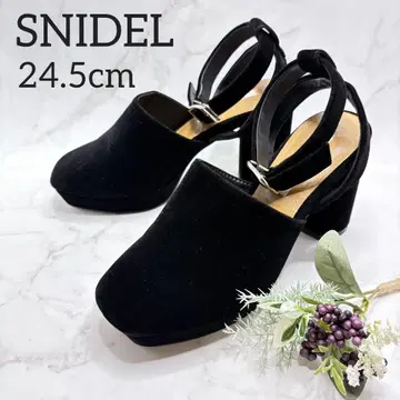 24.5cm SNIDEL 스나이델 블랙 청키힐 스트랩