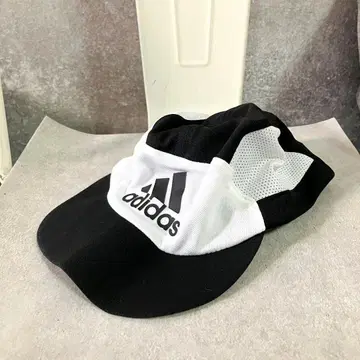 adidas 캡 블랙 화이트 로고 메쉬 폴리에스테르