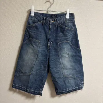 FAF NEWCOMMUNE AGED BAGGY DENIM SHORTS