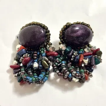 빈티지 vintage 빅 사이즈 귀걸이 비쥬 비즈