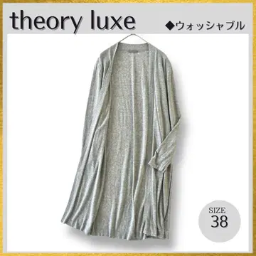 theory luxe REESE 워셔블 코튼 롱 가디건 그레이 M