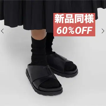 JIL SANDER 가죽 크로스 스트랩 샌들