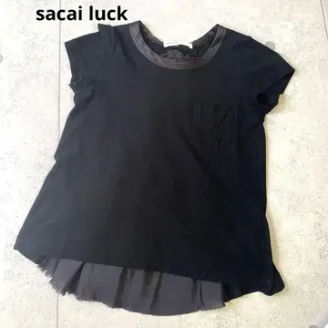 [사카이 럭] sacai luck 일본제 이소재 도킹 티셔츠 블랙