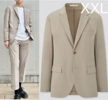 새상품 유니클로 감동 자켓 (코튼 라이크) 슬림핏 베이지 XXL