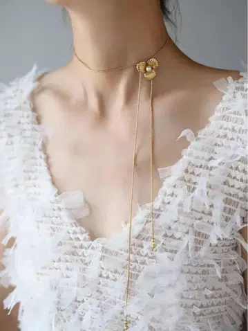No.773 fleur necklace: 골드 목걸이 꽃 플라워