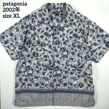 patagonia 2002년 네이비 알로하 셔츠 올 패턴 XL 즉시 출하